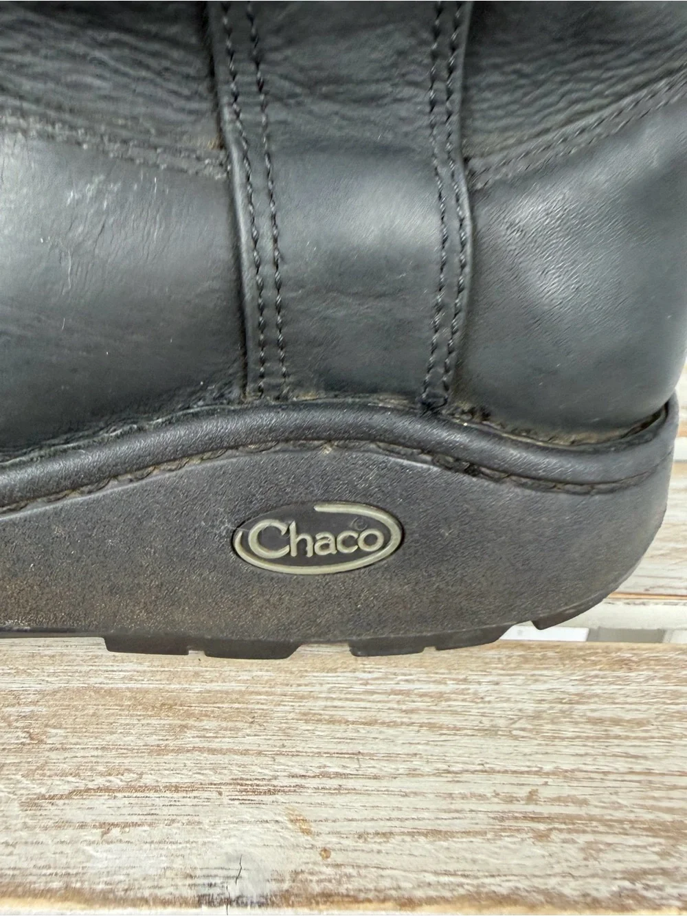 Chaco Credence tall leather boots men’s size 11.5 Vibram Nurl rubber outsole
